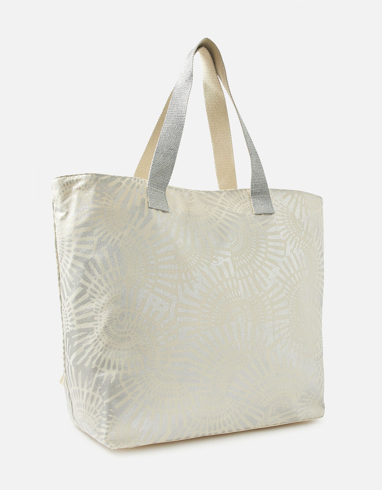 Large silver beach bag best sale