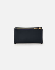 Foldover Zip Coin Purse , Blue (NAVY), large