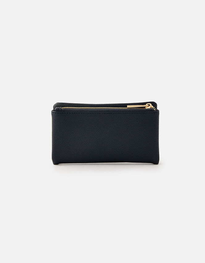 Foldover Zip Coin Purse , Blue (NAVY), large