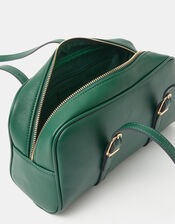 Buckle Strap Bowler Bag, Green (GREEN), large