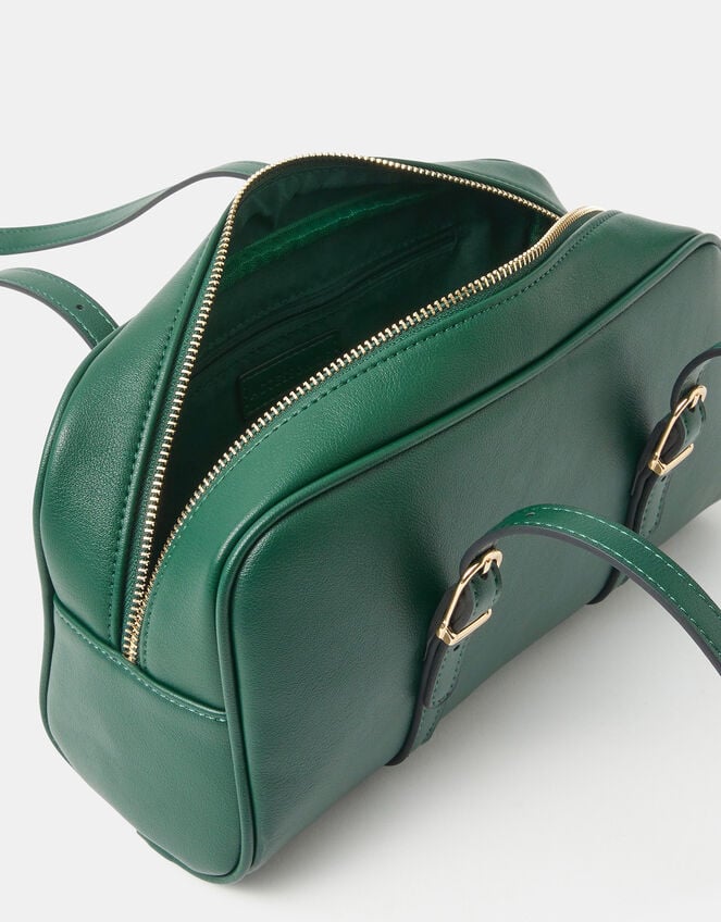 Buckle Strap Bowler Bag, Green (GREEN), large