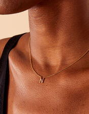 Gold-Plated Sparkle Initial Pendant Necklace, Gold (GOLD), large