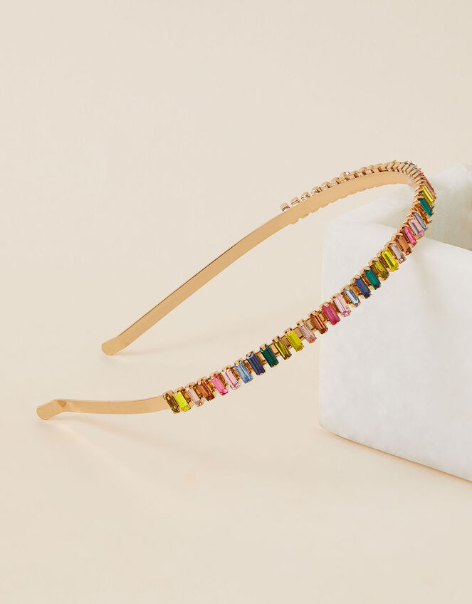 Rainbow Baguette Gem Headband, , large