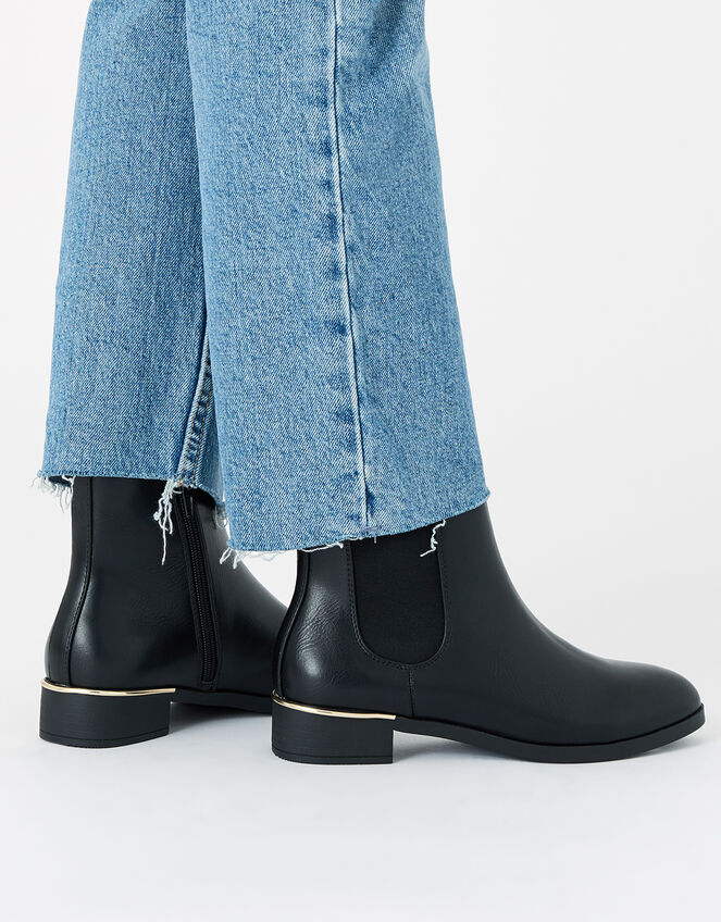 Metal Heel Chelsea Boots, Black (BLACK), large