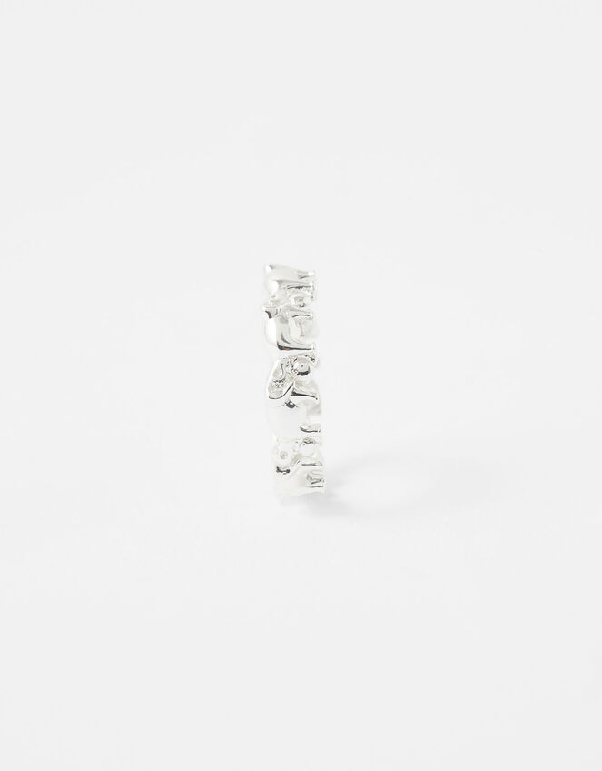 Sterling Silver Elephant Band Ring, Silver (ST SILVER), large