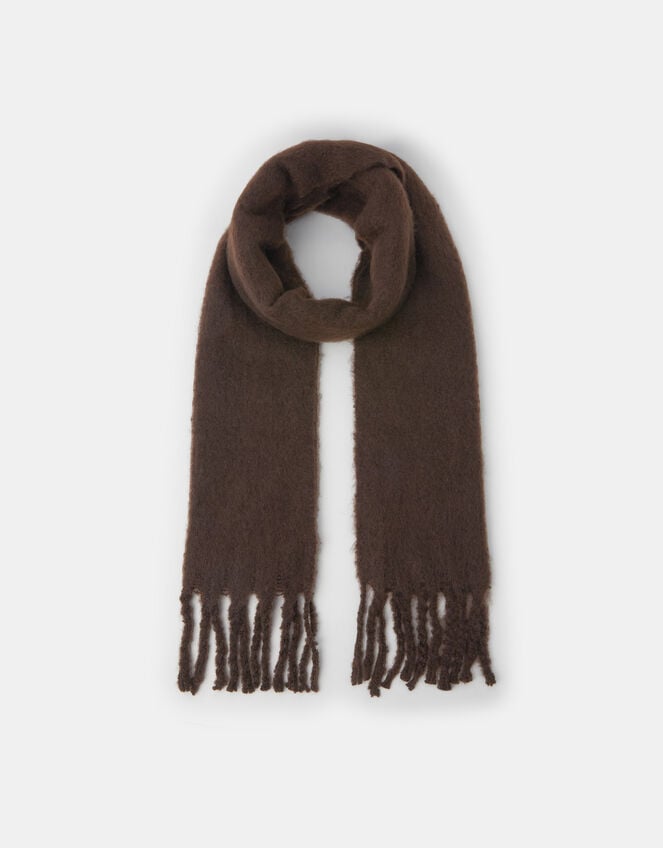 Super Soft Plain Scarf, Brown (CHOCOLATE), large