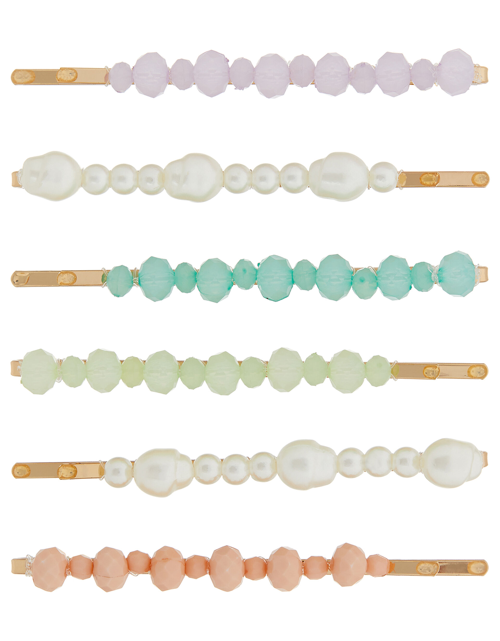 Freshwater Pearl and Bead Hair Clips, , large