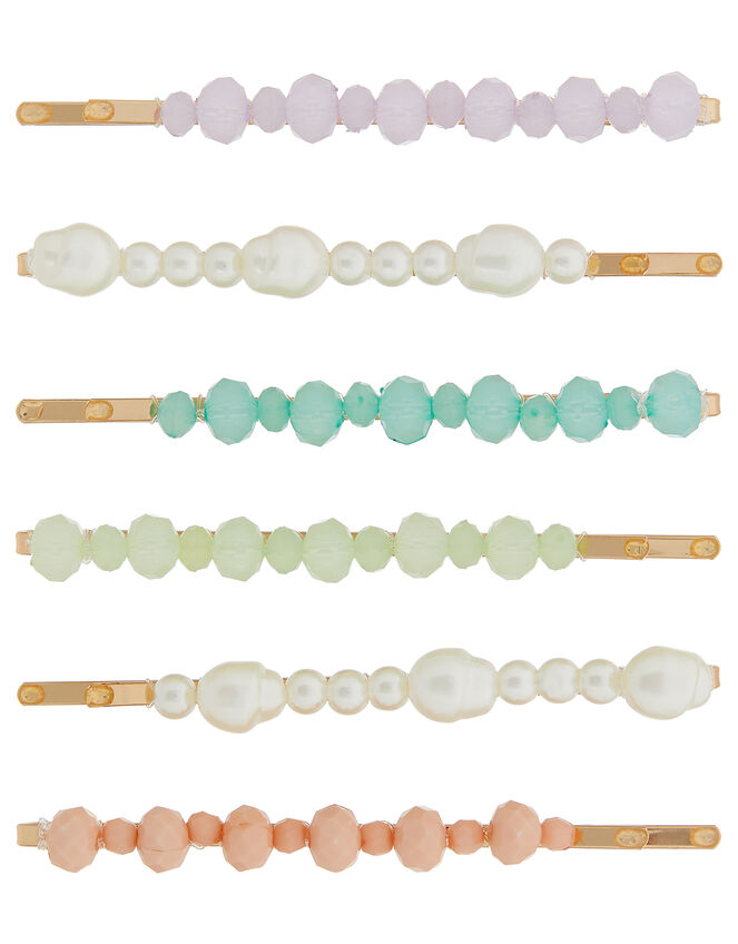 Freshwater Pearl and Bead Hair Clips, , large