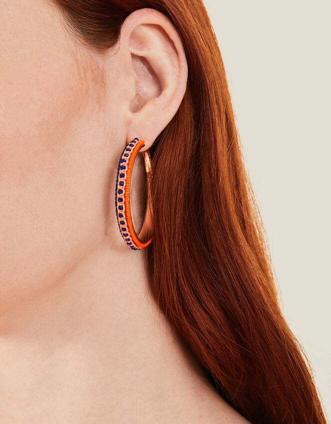 Facet Wrapped Bead Hoops, , large