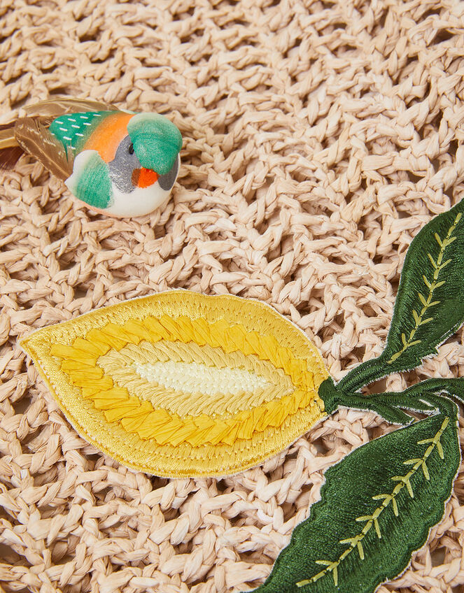 Raffia Crochet Beach Shopper Bag, Natural (NATURAL), large