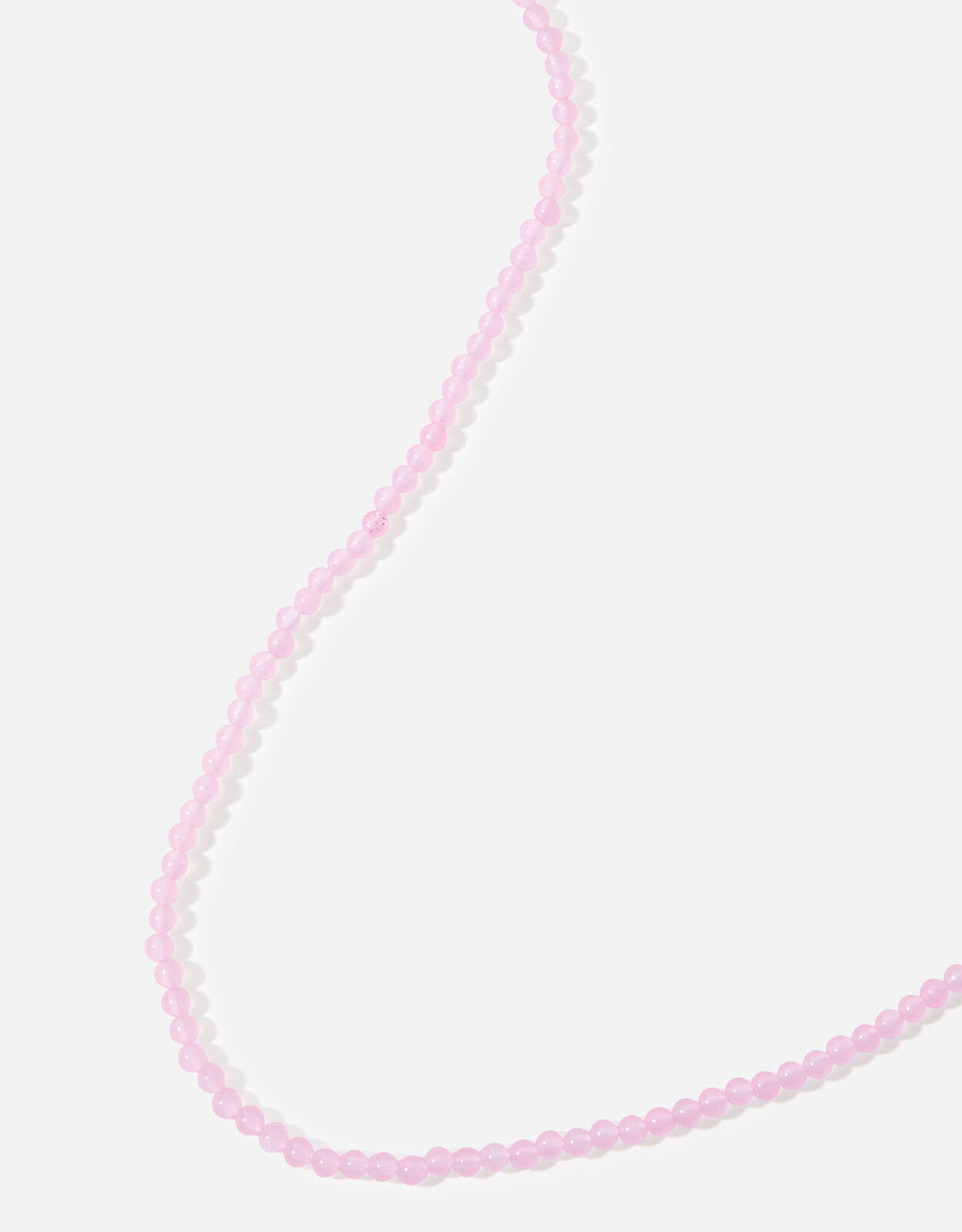 Healing Stone Rose Quartz Bead Necklace 