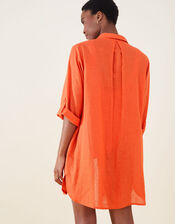 Long Sleeve Beach Shirt with LENZING™ ECOVERO™, Orange (ORANGE), large