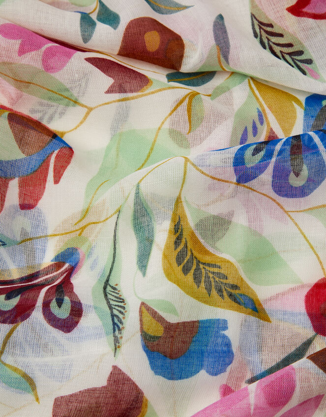 Lightweight Floral Print Scarf, , large