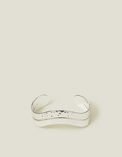 Sterling Silver-Plated Wave Cuff Bangle , , large