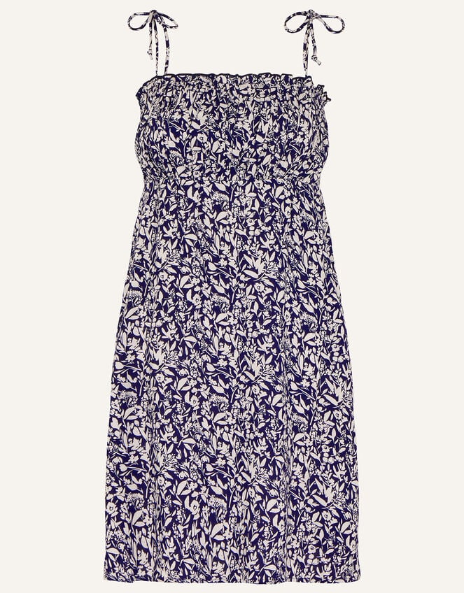 Ditsy Mini Dress in LENZING™ ECOVERO™, Blue (NAVY), large