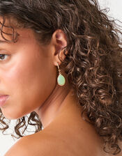 Resin Stone Drop Hoop Earrings, , large