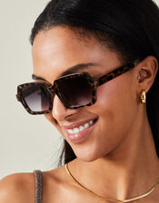 Tortoiseshell Square Sunglasses, , large