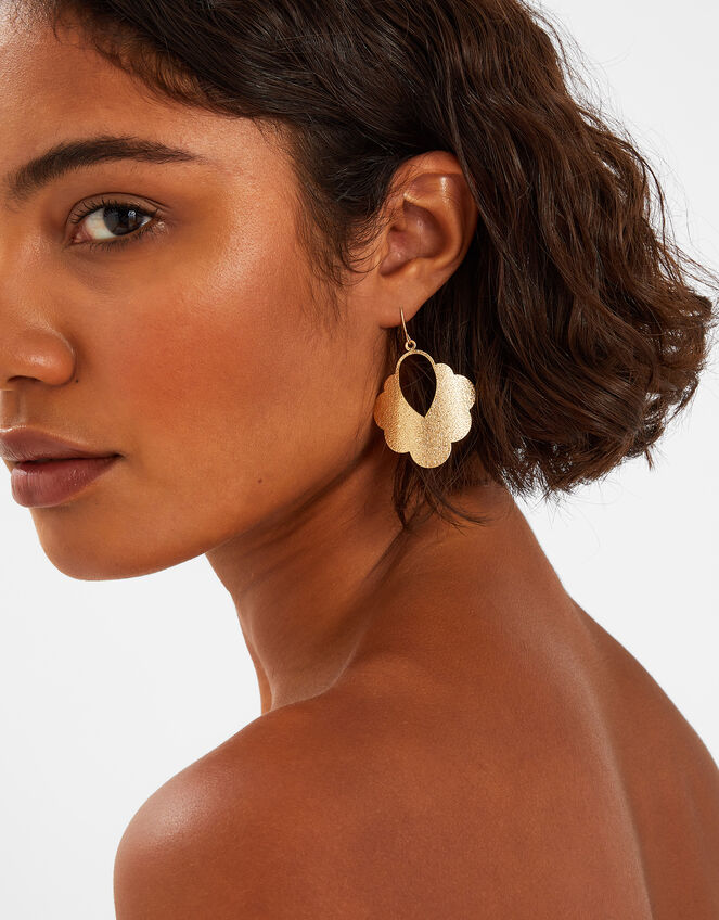 Textured Cloud Drop Earrings, , large