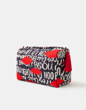 Large Paris Print Make Up Bag, , large