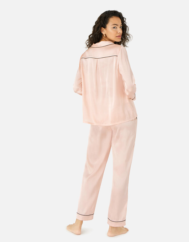 Satin Full Length Pyjama Set, Pink (PINK), large