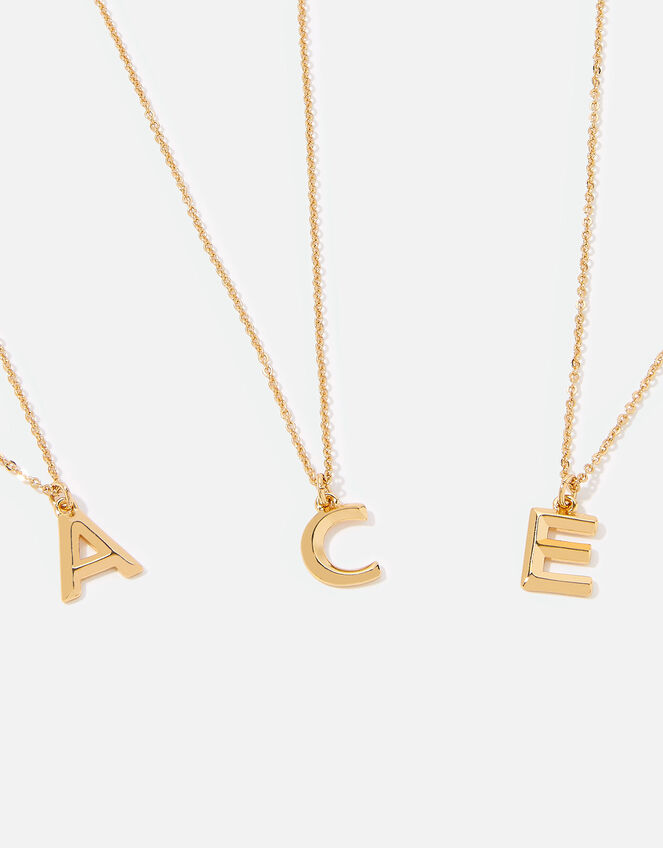 14ct Gold-Plated Initial Pendant Necklace, Gold (GOLD), large