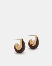 Resin Curve Teardrop Earrings, , large