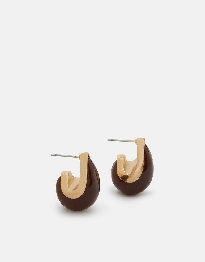 Resin Curve Teardrop Earrings, , large