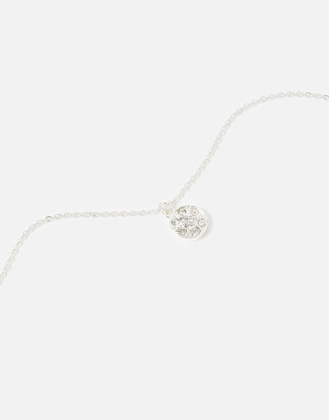 Pave Circle Pendant Necklace, , large