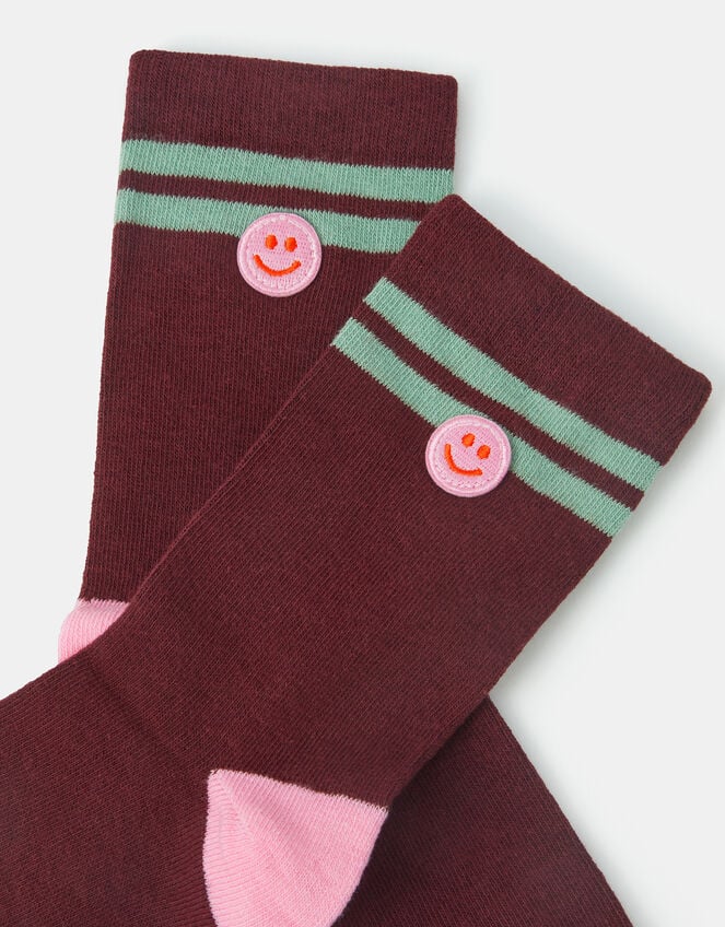 Smiley Face Varsity Socks, , large