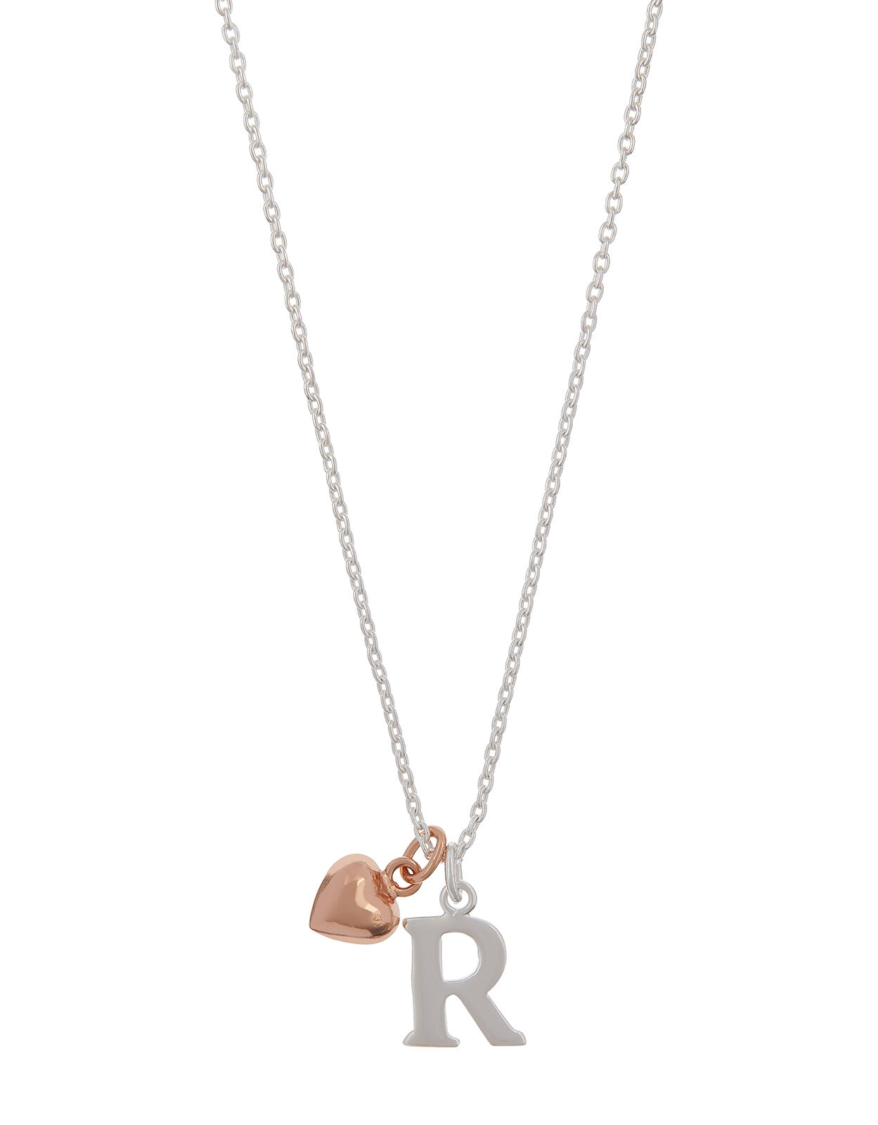 R charm necklace top