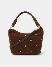 Suedette Stud Handbag, , large
