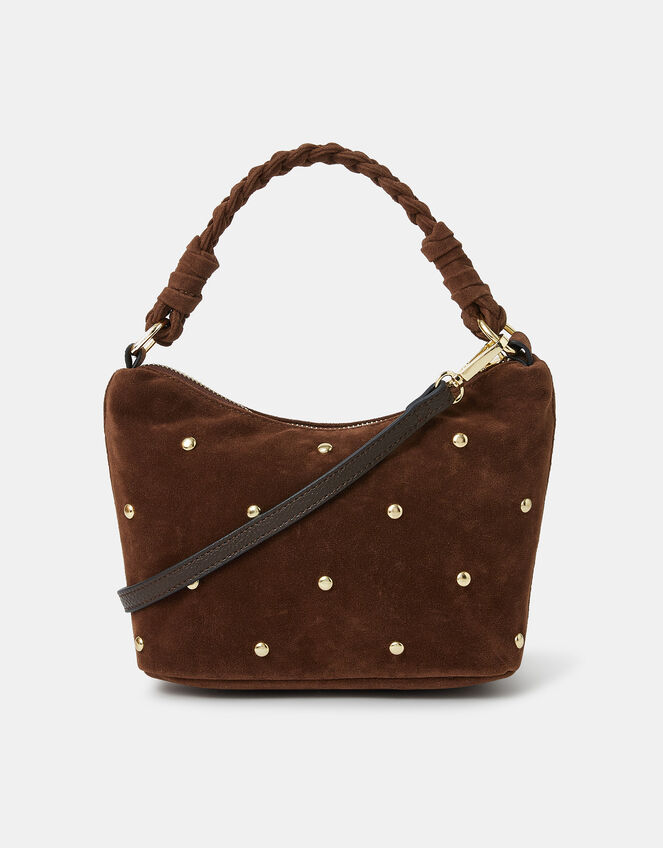 Suedette Stud Handbag, , large