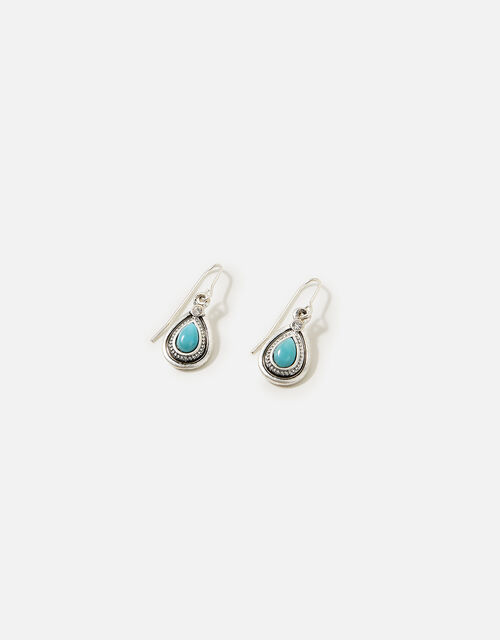 Turquoise Teardrop Drop Earrings, , large