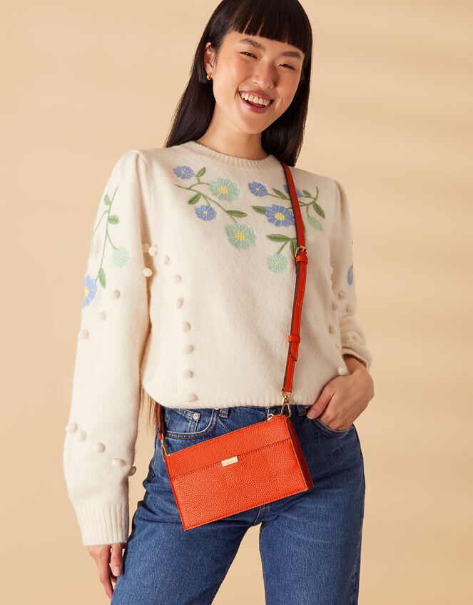 Small Zip Cross-Body Bag, Orange (ORANGE), large