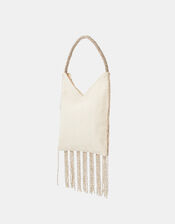 Stripe Fringe Handheld Bag, , large