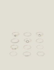 Crystal Rings 12 Pack, Silver (SILVER), large