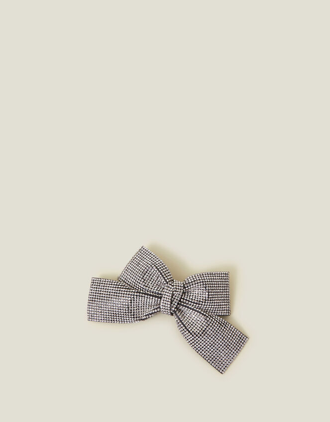 Diamante Bow Hair Clip, , large