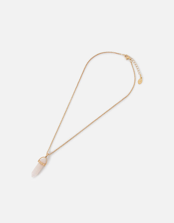 Stone Pendant Necklace, Pink (PALE PINK), large
