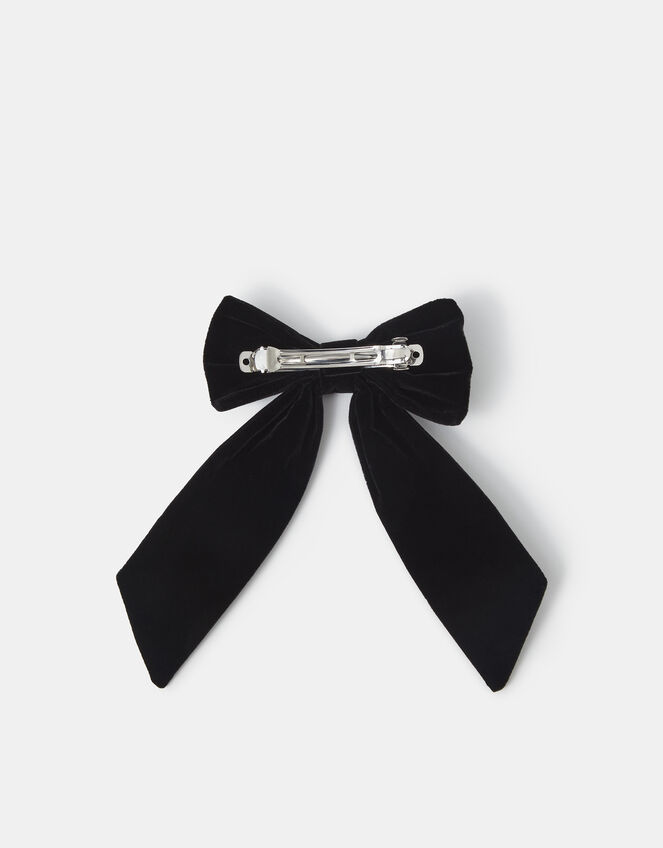 Velvet Bow Hair Clip, , large
