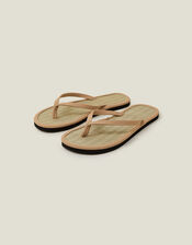 Plain Seagrass Flip Flops, Nude (NUDE), large