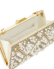 Pippa Pearl, Crystal and Bead Hardcase Clutch Bag, , large