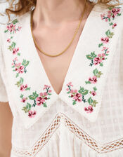 Floral Embroidered Collar Blouse, Ivory (IVORY), large