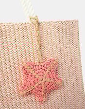 Metallic Woven Starfish Shopper Bag, , large