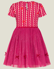Girls Candy Cane Party Dress, Red (RED), large