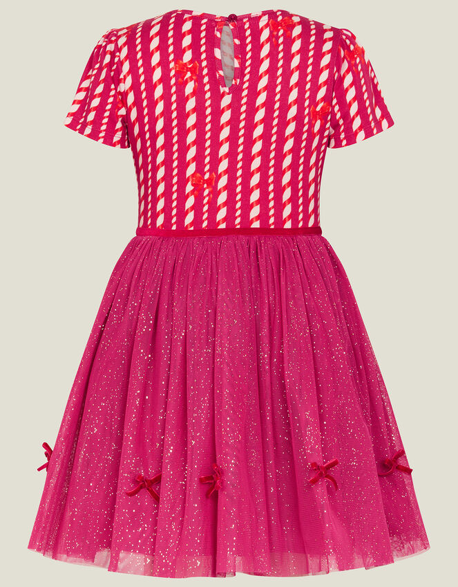 Girls Candy Cane Party Dress, Red (RED), large