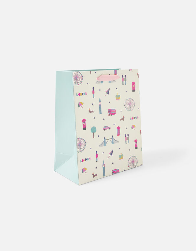 London Print Medium Gift Bag, , large