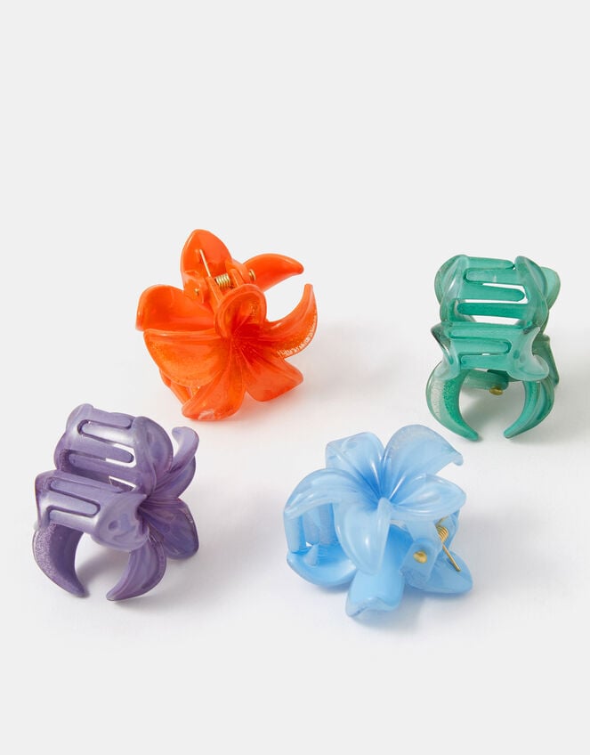 4-Pack Mini Flower Claw Clips, , large
