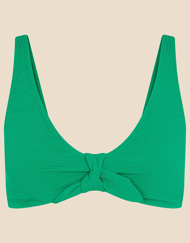 Crinkle Bunny Tie Bikini Top, Green (GREEN), large