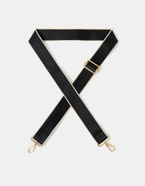 Contrast Edge Bag Strap, Black (BLACK), large