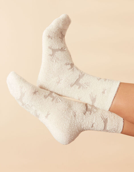 Supersoft All-Over Reindeer Cosy Socks, , large